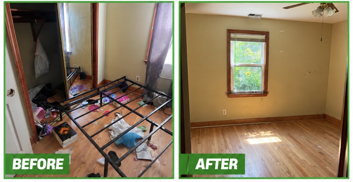 Before and after bedroom cleanout